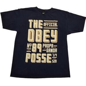 Obey No. 89 Propaganda Posse Men's Black T-Shirt Size L Large